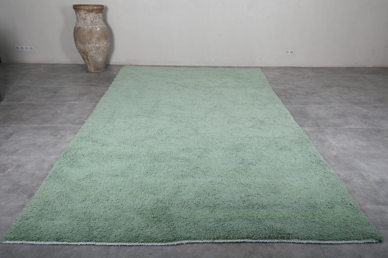 Green Moroccan Rug - 7 x 11.9 Feet | Handwoven Elegance