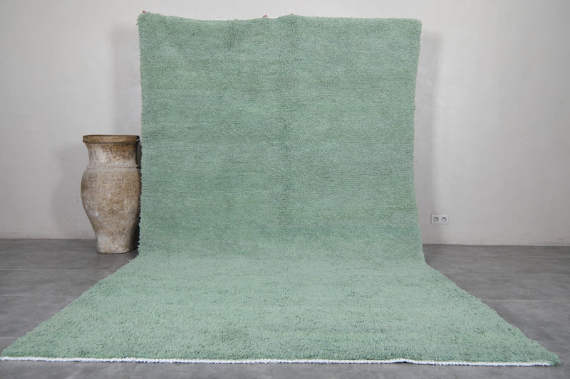 Green Moroccan Rug - 7 x 11.9 Feet | Handwoven Elegance