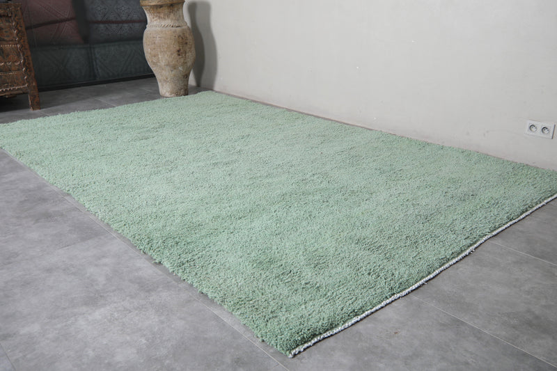 Green Moroccan Rug - 7 x 11.9 Feet | Handwoven Elegance