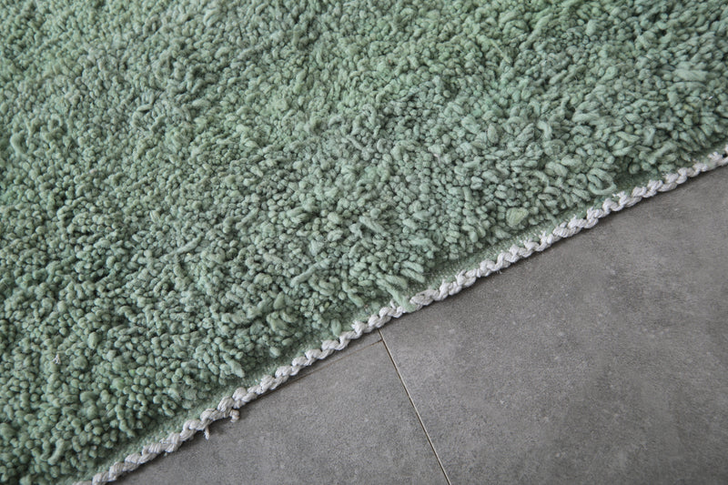 Green Moroccan Rug - 7 x 11.9 Feet | Handwoven Elegance