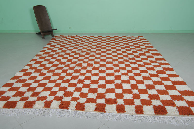 Bold Moroccan Rug with Vibrant Checkered Pattern - 8.3 x 10 Feet