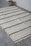 Vintage moroccan berber handwoven wedding blanket 3.6 FT X 6.5 FT