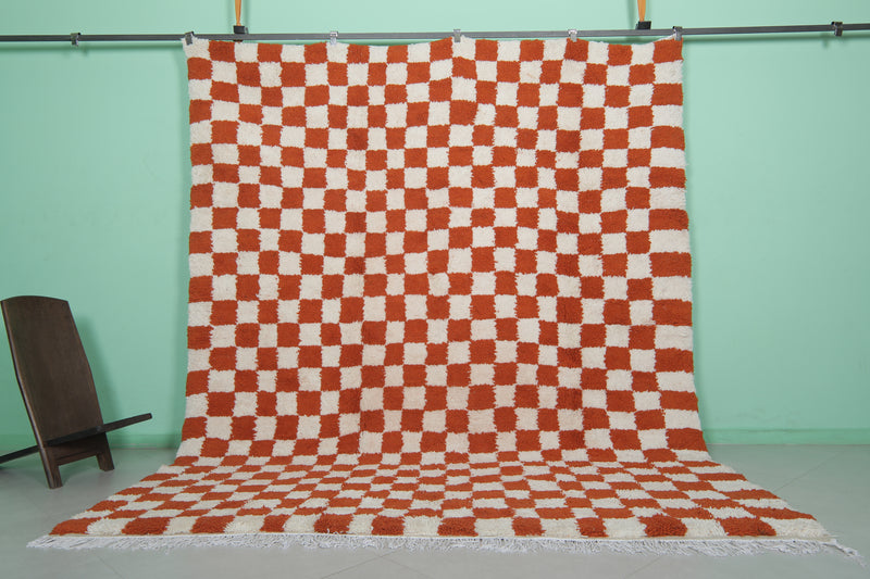 Bold Moroccan Rug with Vibrant Checkered Pattern - 8.3 x 10 Feet