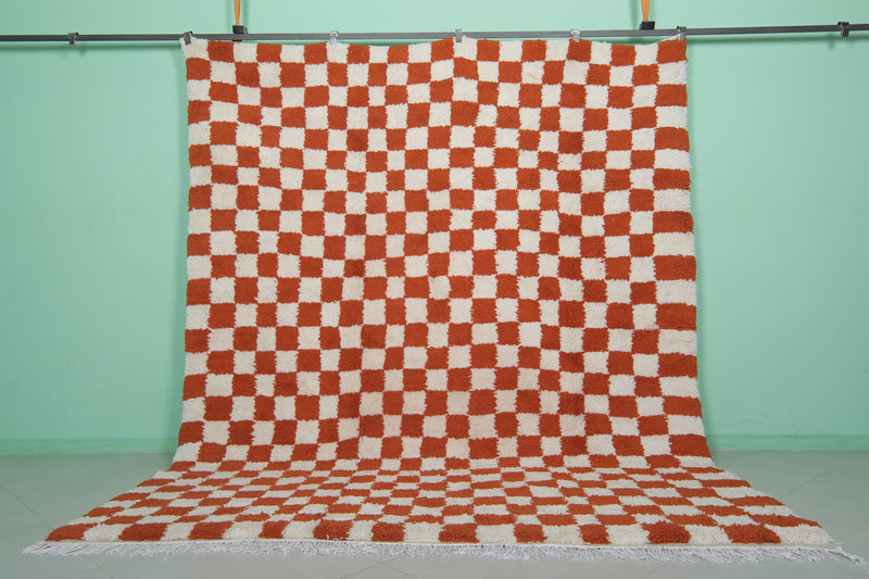 Bold Moroccan Rug with Vibrant Checkered Pattern - 8.3 x 10 Feet