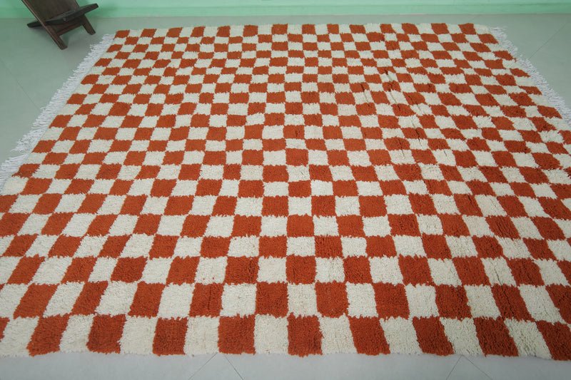 Bold Moroccan Rug with Vibrant Checkered Pattern - 8.3 x 10 Feet