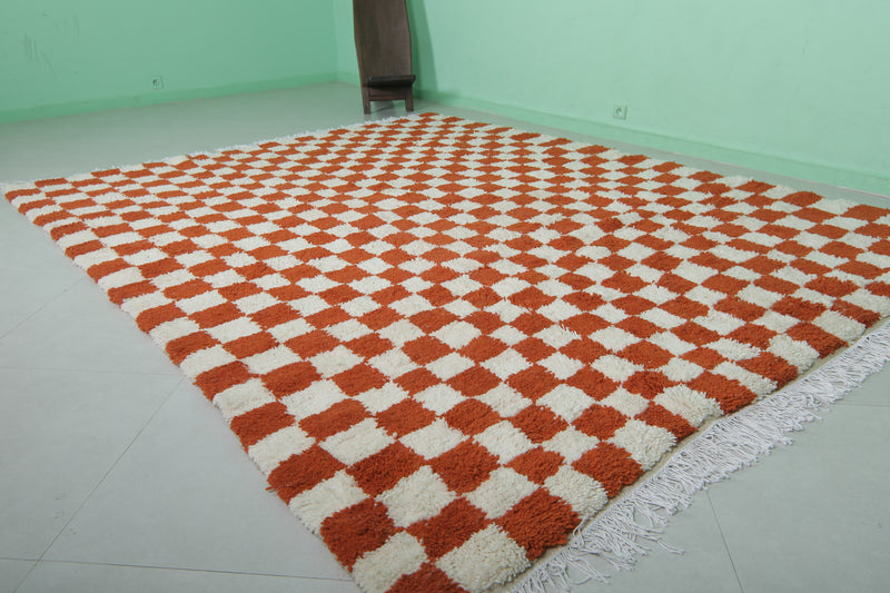 Bold Moroccan Rug with Vibrant Checkered Pattern - 8.3 x 10 Feet