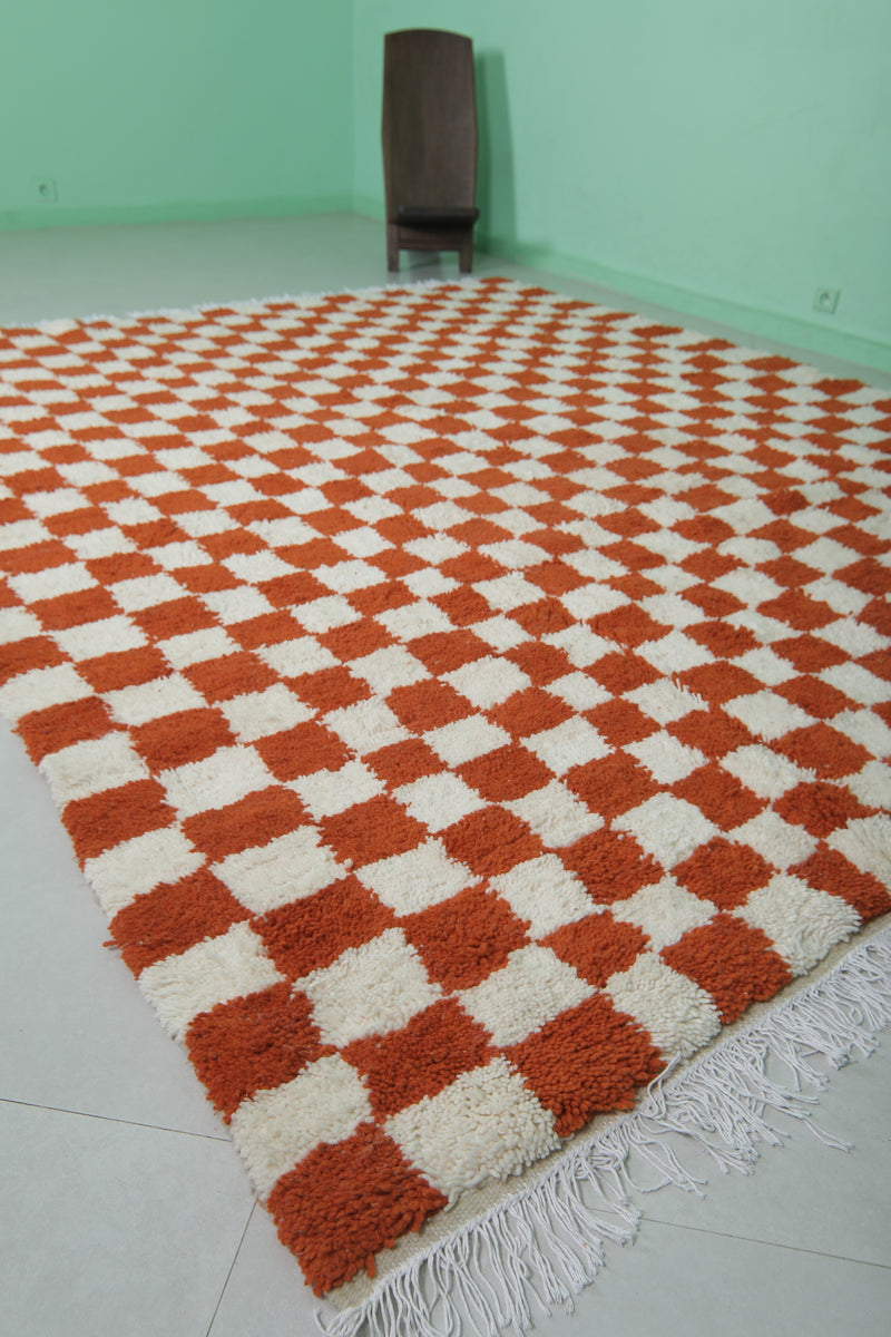 Bold Moroccan Rug with Vibrant Checkered Pattern - 8.3 x 10 Feet