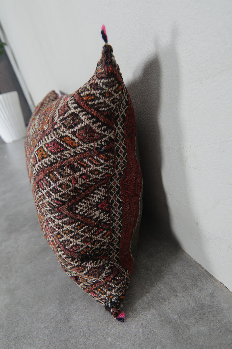 Handwoven Moroccan Lumbar Pillow - 16.1 x 28.3 Inches - kilim pillow