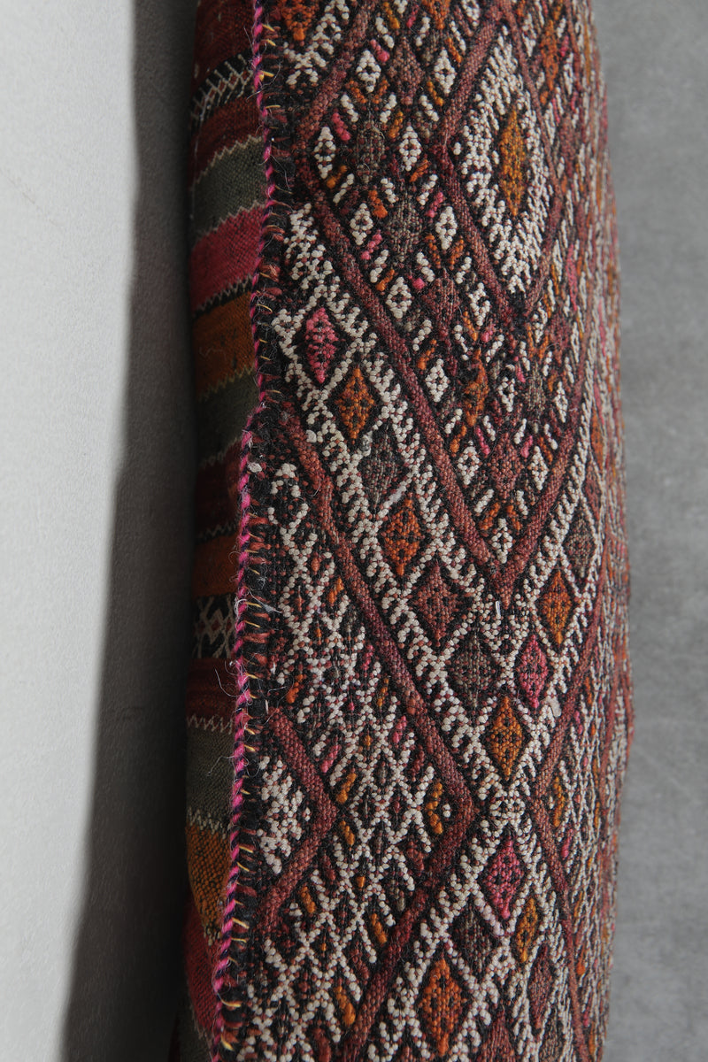 Handwoven Moroccan Lumbar Pillow - 16.1 x 28.3 Inches - kilim pillow