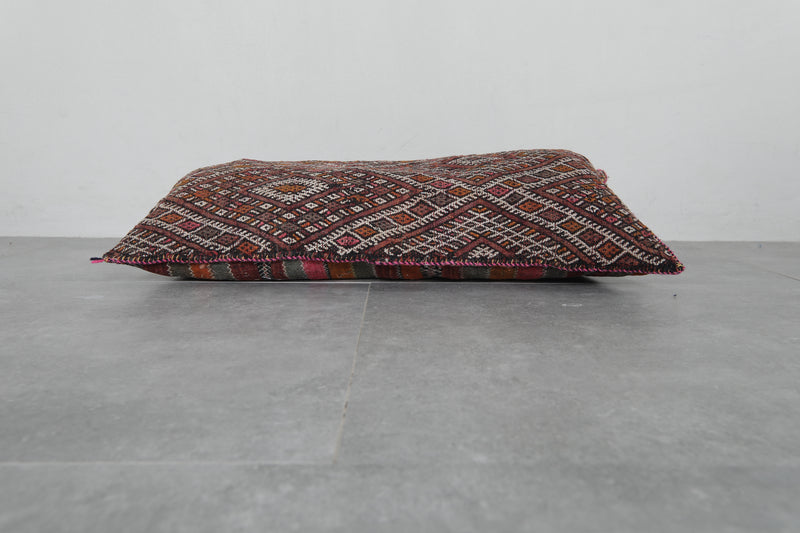 Handwoven Moroccan Lumbar Pillow - 16.1 x 28.3 Inches - kilim pillow