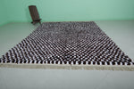 Hand-Knotted Moroccan Rug - Black and White Checkerboard | 8.1 x 10.5 ft