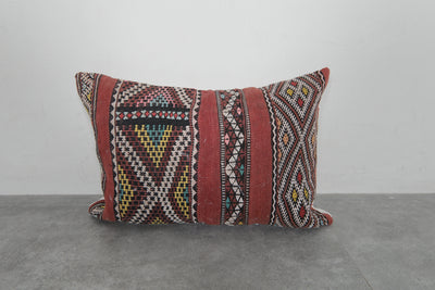 Vintage Moroccan Kilim Pillow - 15.7 x 22.8 Inches - kilim pillow