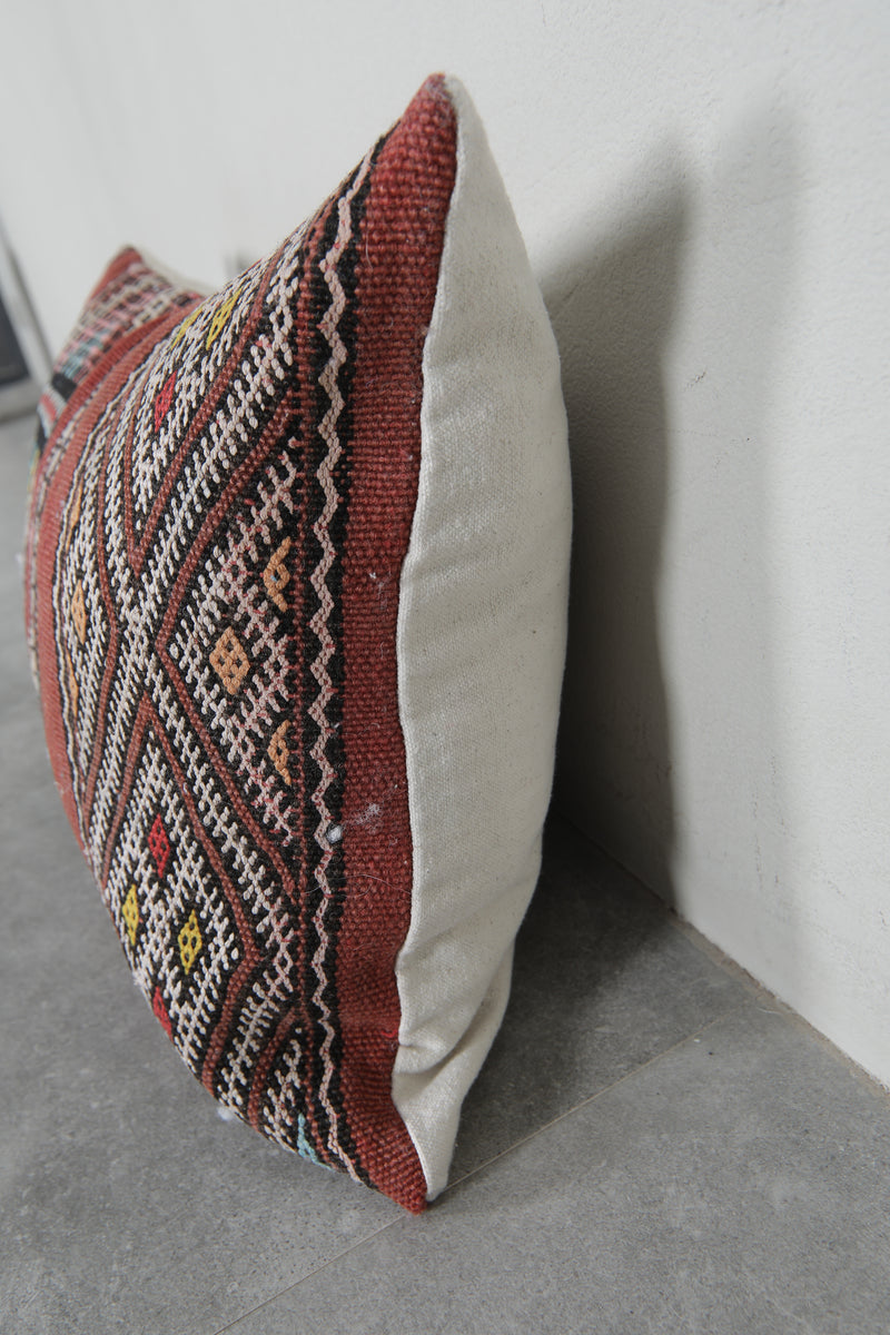 Vintage Moroccan Kilim Pillow - 15.7 x 22.8 Inches - kilim pillow