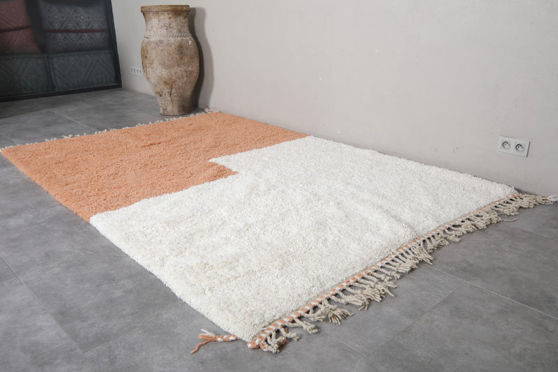 Moroccan Beni Ourain Rug - 6.1 x 9 Feet | Modern Two-Tone Design