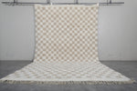 Large Moroccan Rug - 8.2 x 12.4 ft | Neutral Checkered Pattern