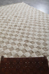 Large Moroccan Rug - 8.2 x 12.4 ft | Neutral Checkered Pattern