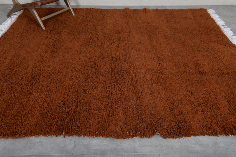 Large Moroccan Rug 8.3 x 9.8 ft - Luxurious Brown Shag Rug