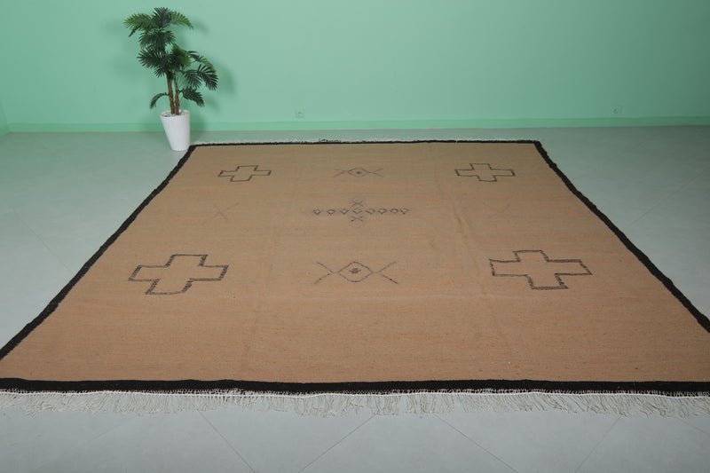 Large Moroccan Rug 10.1 x 10.4 ft - Minimalist Tribal Design