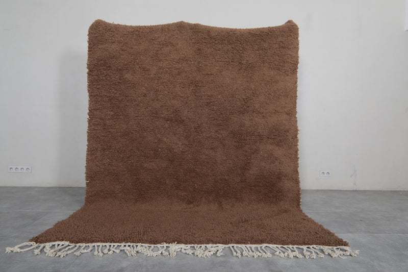 Soft Moroccan Rug 7.1 x 9 ft - Brown Shag Area Rug