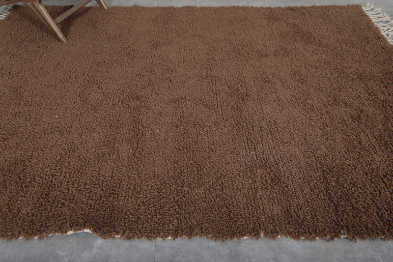 Soft Moroccan Rug 7.1 x 9 ft - Brown Shag Area Rug