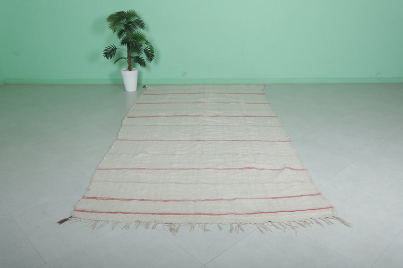 Handwoven Moroccan Rug - Red Striped 5.7 x 11.7 ft | Artisan Elegance