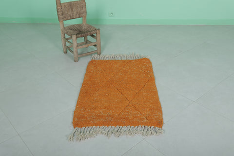 Orange Moroccan rug 2.1 X 3.4 Feet