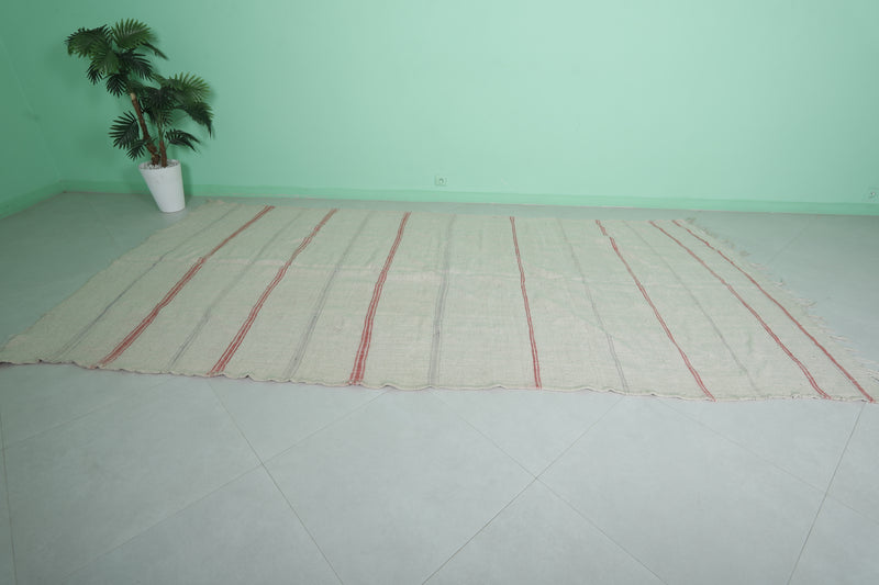 Handwoven Moroccan Rug - Red Striped 5.7 x 11.7 ft | Artisan Elegance