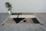 Modern Moroccan Rug - 6 x 7.9 Feet, Black & White Geometric Design | Berber Style