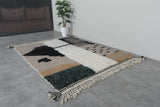 Modern Moroccan Rug - 6 x 7.9 Feet, Black & White Geometric Design | Berber Style