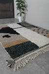 Modern Moroccan Rug - 6 x 7.9 Feet, Black & White Geometric Design | Berber Style