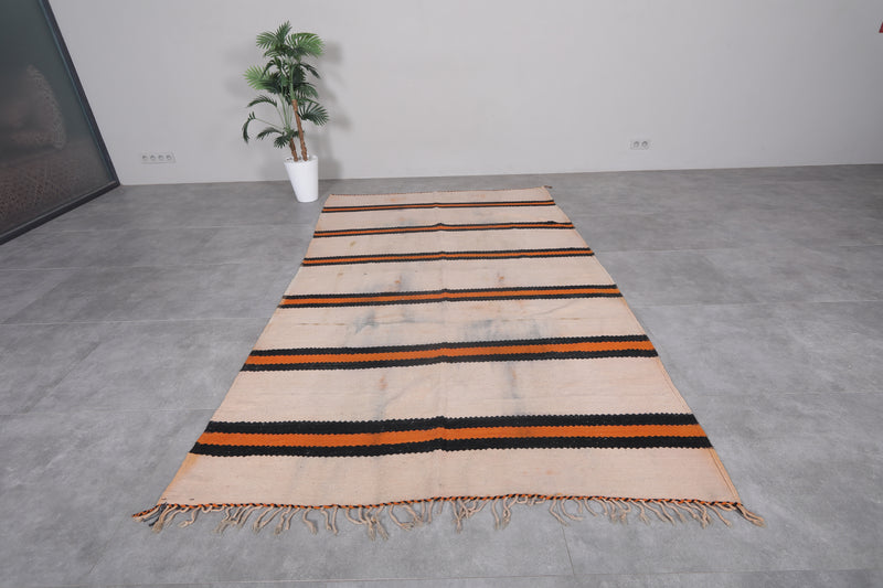 Moroccan Rug 5.6x9.2 FT - Bold Striped Handwoven Design