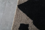 Modern Moroccan Rug - 6 x 7.9 Feet, Black & White Geometric Design | Berber Style