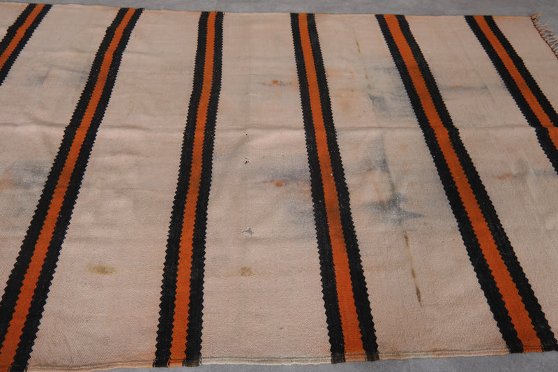 Moroccan Rug 5.6x9.2 FT - Bold Striped Handwoven Design