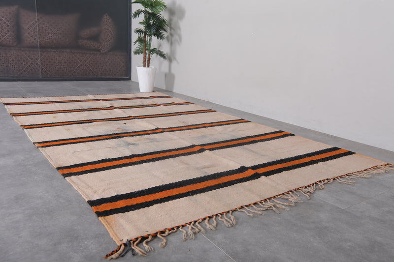 Moroccan Rug 5.6x9.2 FT - Bold Striped Handwoven Design