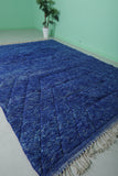 Blue Moroccan Rug - Handwoven 7.7 x 10.8 Feet | Vibrant Wool Elegance