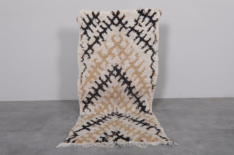 Handwoven Moroccan Rug – Neutral Geometric Design, 2.7 x 6 ft