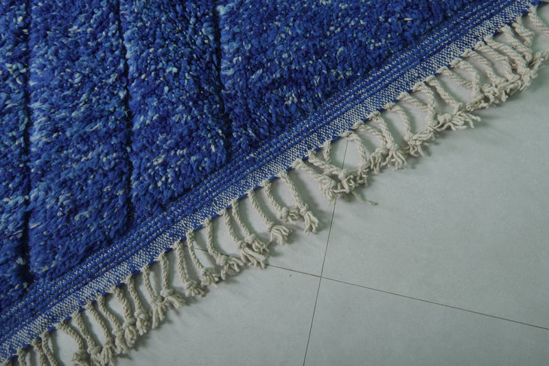 Blue Moroccan Rug - Handwoven 7.7 x 10.8 Feet | Vibrant Wool Elegance