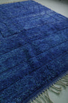 Blue Moroccan Rug - Handwoven 7.7 x 10.8 Feet | Vibrant Wool Elegance