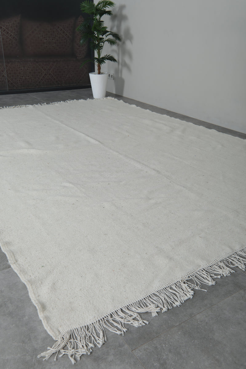 Moroccan Rug 7.5x10.9 FT - Handwoven Neutral Wool