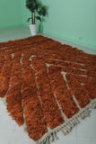 Orange Moroccan Rug - 6.5 x 9.5 Feet | Vibrant Handmade Design