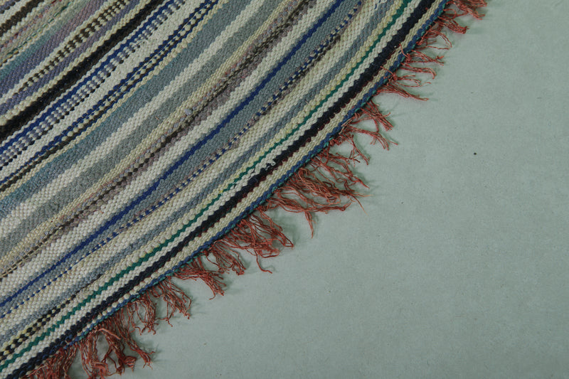 Handmade Moroccan Rug 4.4 x 6.5 FT - Colorful Striped Design