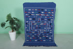 Blue vintage moroccan handwoven kilim 3.2 FT X 4.8 FT