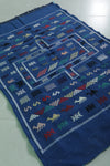 Blue vintage moroccan handwoven kilim 3.2 FT X 4.8 FT