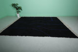 Moroccan Black Rug - Handwoven 8.2 x 10.8 Feet | Modern Wool Design