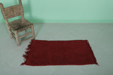 Small Berber Rug 1.7 x 3.2 ft Red Rug