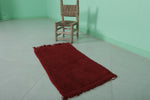 Small Berber Rug 1.7 x 3.2 ft Red Rug