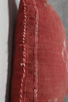 Rust Red Moroccan Sabra Pillow | 16.1x17.7 Inches Handwoven Cactus Silk