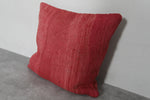 Solid Red Moroccan Pillow | 19.6x20.4 Inches Handwoven Wool