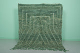 Green Moroccan wool rug 5.8ft x 6.6 ft