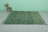 Green Moroccan wool rug 5.8ft x 6.6 ft